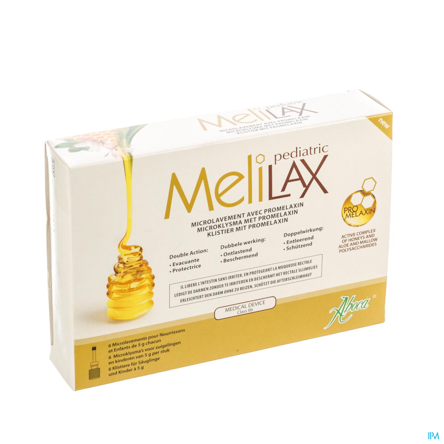 Aboca Melilax Pediatric Microlavement Double Action x6 canules nouveau  soufflet - Archange-pharma